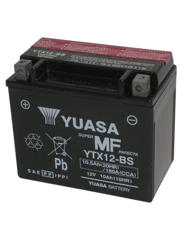 Batteria Yuasa YTX12-BS con Acido a Corredo