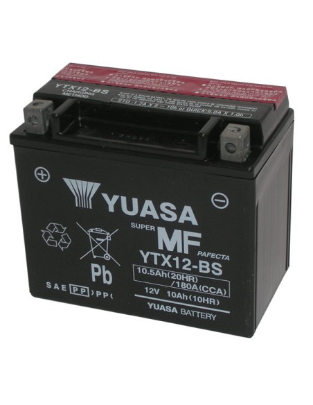 Batteria Yuasa YTX12-BS con Acido a Corredo