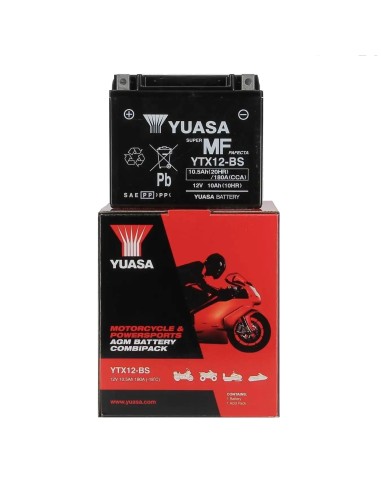 Batteria Yuasa YTX12-BS con Acido a Corredo