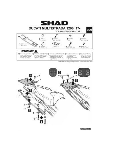 Kit di Fissaggio Top Master Shad per Ducati Multistrada V2 D0ML17ST