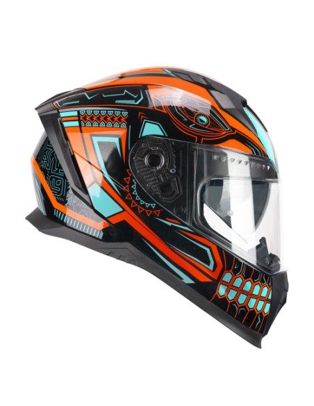 Casco integrale CGM 311M BLAST MAYA Nero Arancione Azzurro 311M-ALV-87