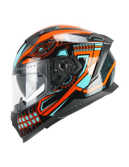 Casco integrale CGM 311M BLAST MAYA Nero Arancione Azzurro 311M-ALV-87