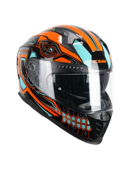 Casco integrale CGM 311M BLAST MAYA Nero Arancione Azzurro 311M-ALV-87
