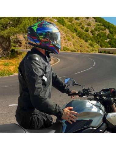 Casco integrale CGM 311X BLAST SKULL Nero Blu Rosso opaco 311X-ALV-01