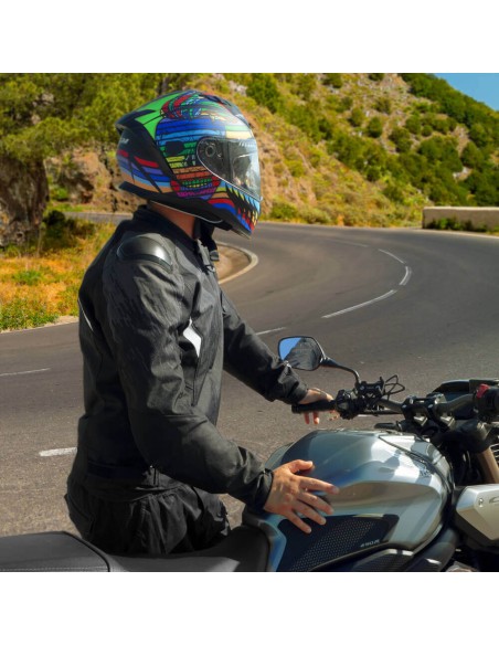 Casco integrale CGM 311X BLAST SKULL Nero Blu Rosso opaco 311X-ALV-01