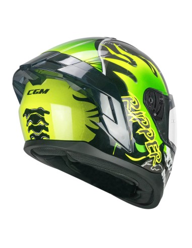 Casco integrale CGM 330R RIOT RIPPER Nero Verde Giallo fluo 330R-ALA-89