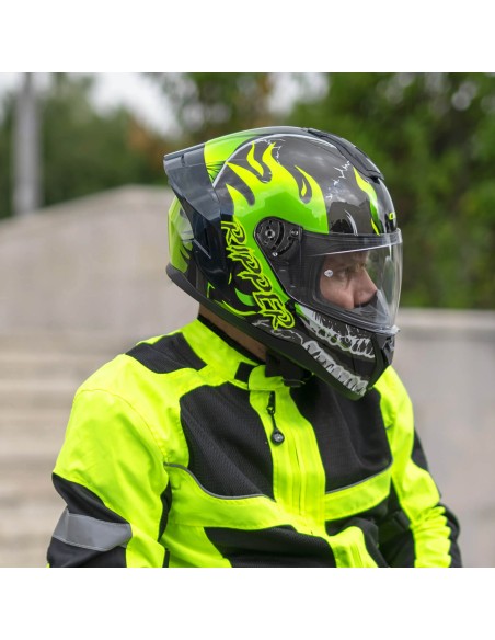 Casco integrale CGM 330R RIOT RIPPER Nero Verde Giallo fluo 330R-ALA-89