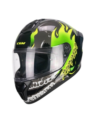 Casco integrale CGM 330R RIOT RIPPER Nero Verde Giallo fluo 330R-ALA-89