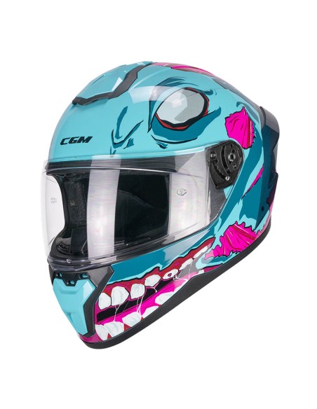 Casco integrale CGM 330U RIOT UNDEAD Azzurro Rosa 330U-ALA-73