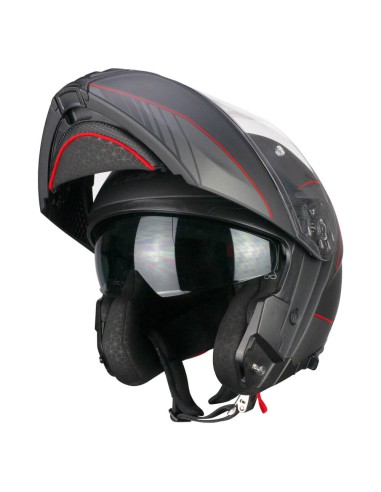 Casco modulare CGM 560G MAD RIDE Nero Rosso opaco
