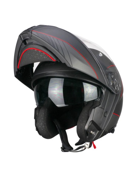 Casco modulare CGM 560G MAD RIDE Nero Rosso opaco