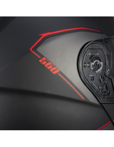 Casco modulare CGM 560G MAD RIDE Nero Rosso opaco