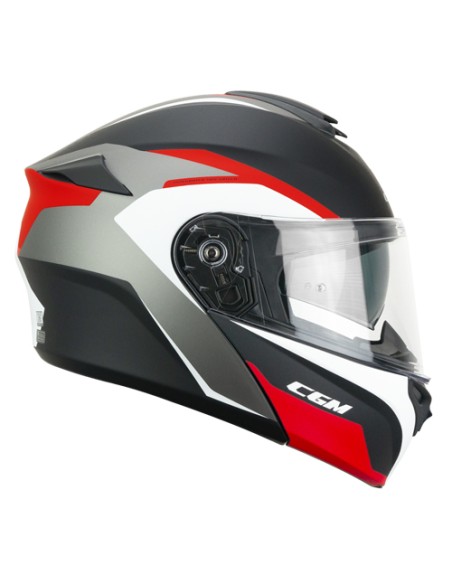 Casco Modulare CGM 568G BER DRESDA Nero Rosso opaco