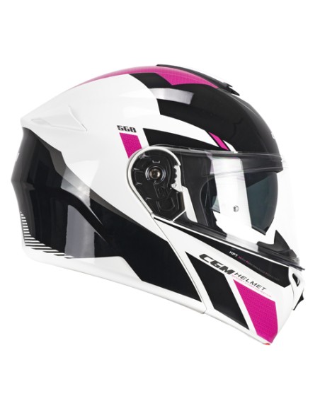 Casco Modulare CGM 568S BER SPORT Nero Fucsia fluo