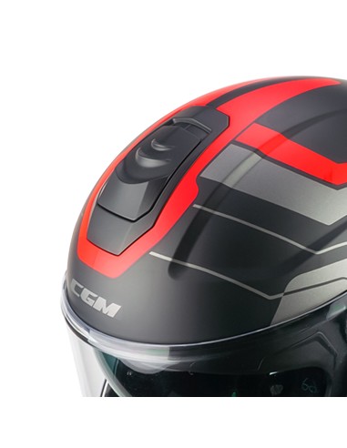 Casco Modulare CGM 569G C-MAX CITY Nero Rosso opaco