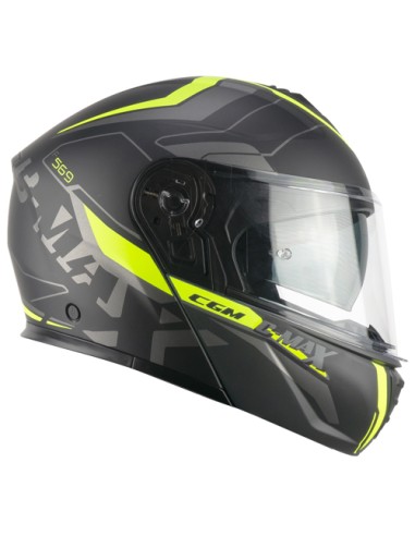 Casco Modulare CGM 569G C-MAX CITY Nero Giallo fluo opaco