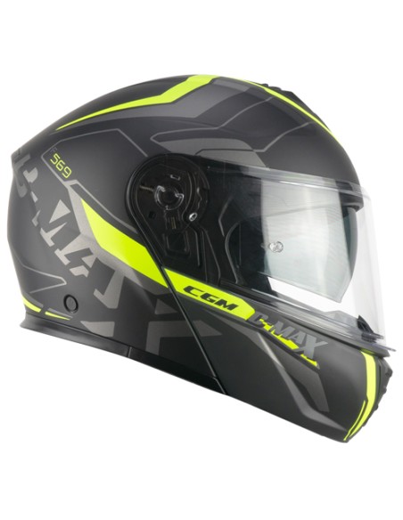 Casco Modulare CGM 569G C-MAX CITY Nero Giallo fluo opaco