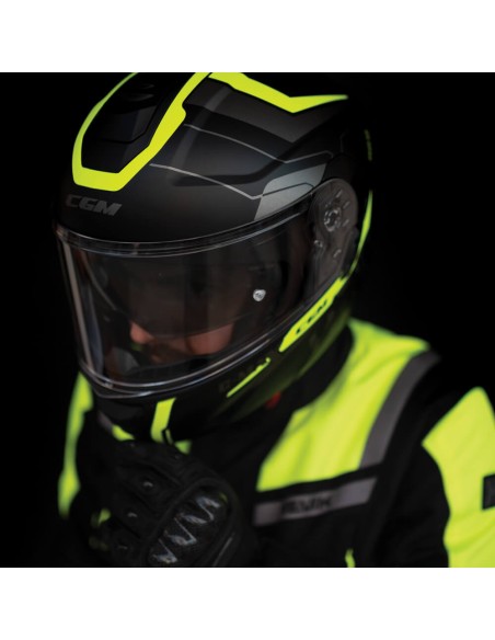 Casco Modulare CGM 569G C-MAX CITY Nero Giallo fluo opaco