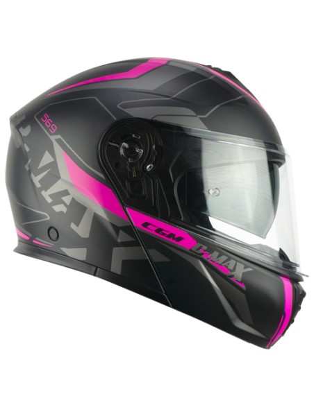 Casco Modulare CGM 569G C-MAX CITY Nero Fucsia fluo opaco