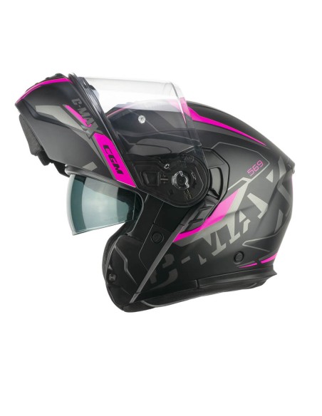 Casco Modulare CGM 569G C-MAX CITY Nero Fucsia fluo opaco