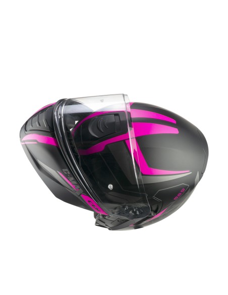 Casco Modulare CGM 569G C-MAX CITY Nero Fucsia fluo opaco