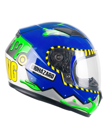 Casco Integrale Bambino CGM 265A LUCKY BIO Blu Giallo Verde fluo opaco