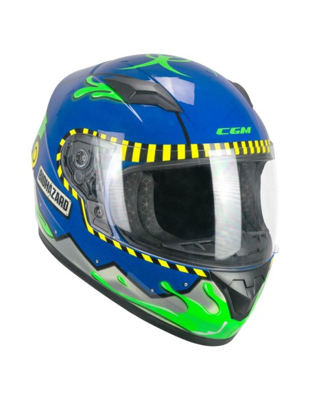 Casco Integrale Bambino CGM 265A LUCKY BIO Blu Giallo Verde fluo opaco