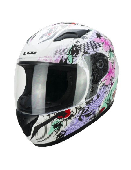 Casco Integrale Bambino CGM 265S LUCKY MUSIC Bianco Rosa
