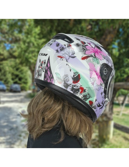 Casco Integrale Bambino CGM 265S LUCKY MUSIC Bianco Rosa