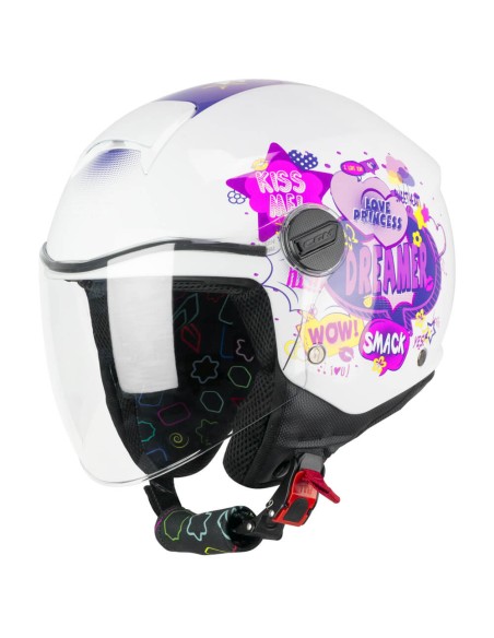 Casco Jet Bambino CGM 261G MINI COMICS Fucsia Bianco
