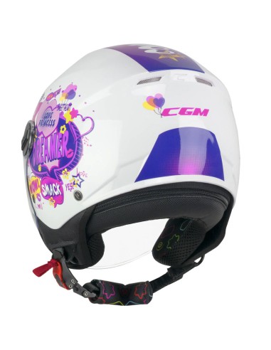 Casco Jet Bambino CGM 261G MINI COMICS Fucsia Bianco