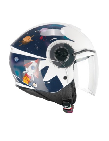 Casco Jet Bambino CGM 261S MINI SPACE Blu Bianco