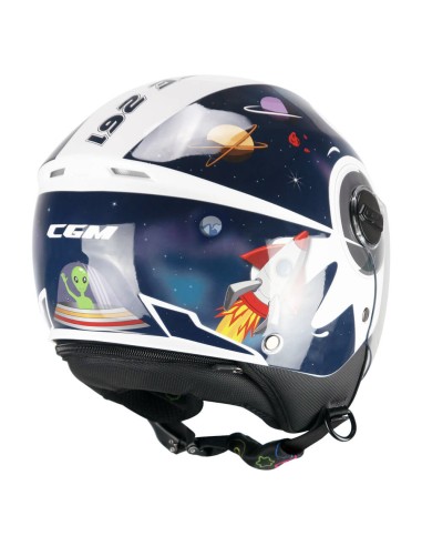 Casco Jet Bambino CGM 261S MINI SPACE Blu Bianco