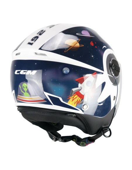 Casco Jet Bambino CGM 261S MINI SPACE Blu Bianco