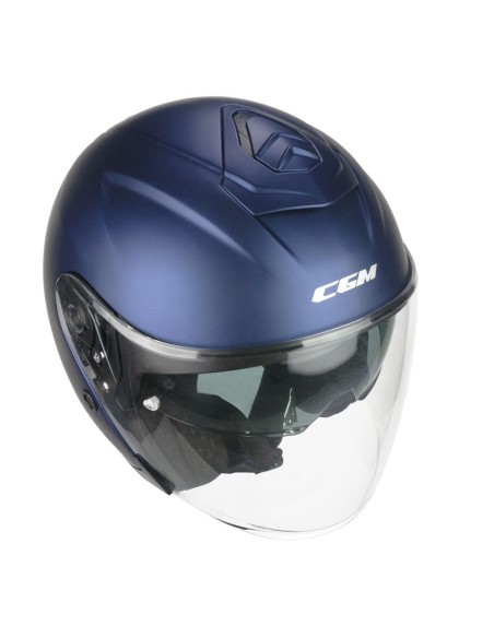 Casco DEMI JET 160A JAD MONO Blu satinato