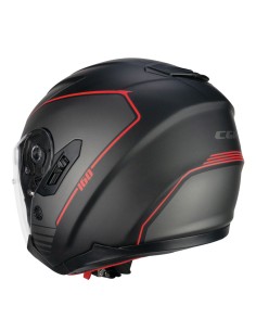 Casco DEMI JET 160G JAD RIDE Nero Rosso opaco 2