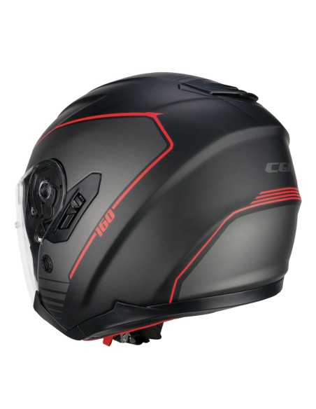 Casco DEMI JET 160G JAD RIDE Nero Rosso opaco