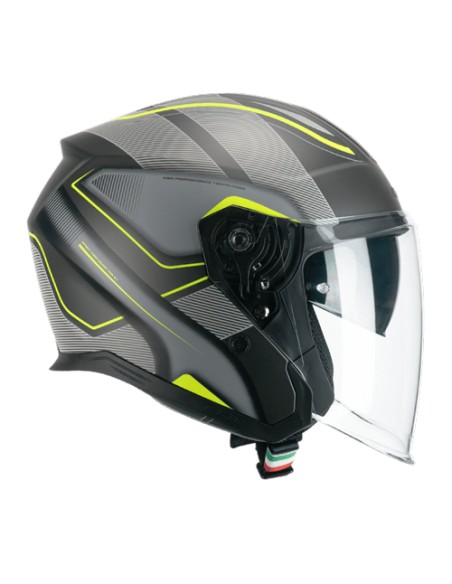 Casco JET CGM 136G RNA SPORT Grigio Giallo fluo opaco