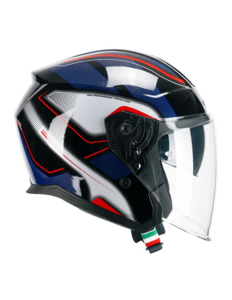 Casco JET CGM 136G RNA SPORT Nero Rosso Blu