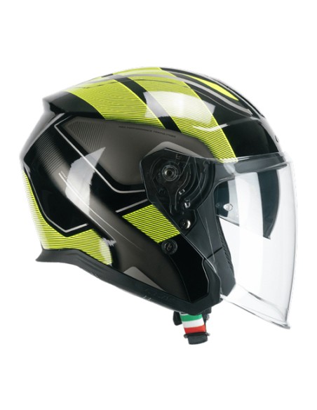 Casco JET CGM 136G RNA SPORT Nero Giallo fluo