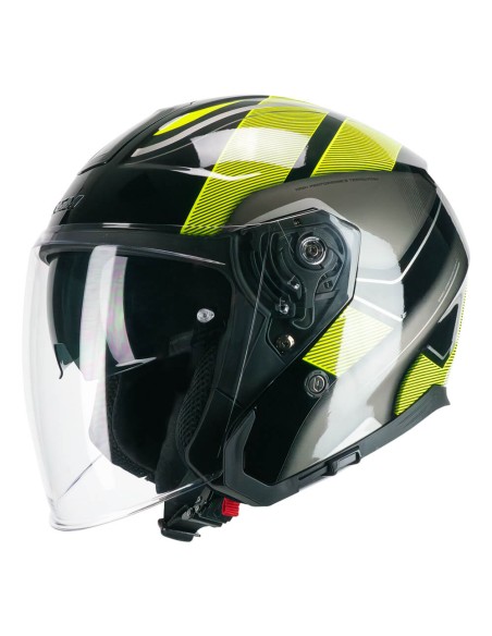 Casco JET CGM 136G RNA SPORT Nero Giallo fluo