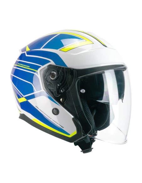 Casco JET CGM 136S RNA RACE Blu Giallo fluo