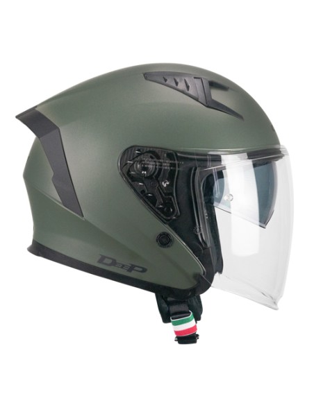 Casco Jet CGM 127A DEEP MONO Verde opaco