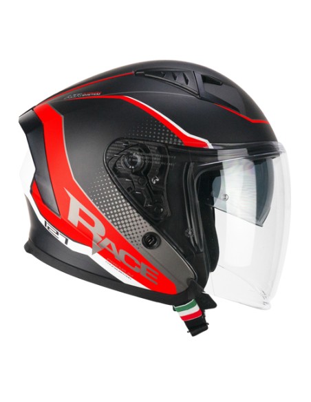 Casco Jet CGM 127G DEEP RACE Grafite Rosso opaco