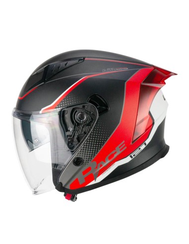 Casco Jet CGM 127G DEEP RACE Grafite Rosso opaco
