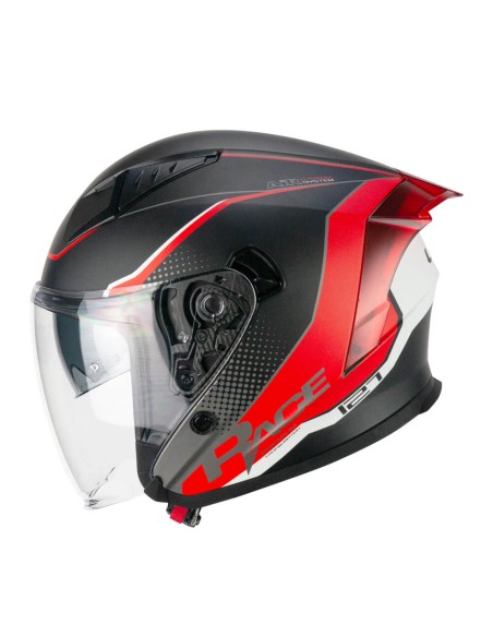 Casco Jet CGM 127G DEEP RACE Grafite Rosso opaco