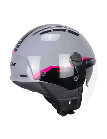 Casco AIR CGM 116G AIR BICO Grigio Fucsia fluo