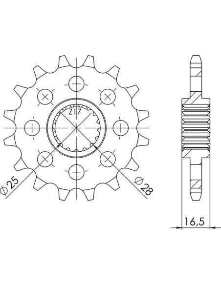 Kit Trasmissione DID 101466 per KTM Super Duke 1290 dal 2014 al 2023