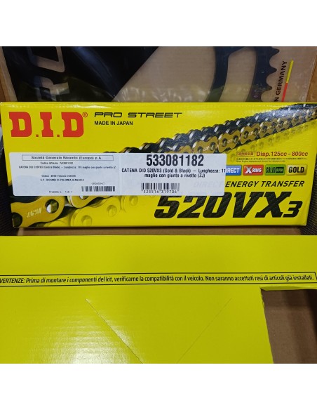 Kit Trasmissione DID 101896 per QJ Motor SRT 700 X dal 2023 al 2024