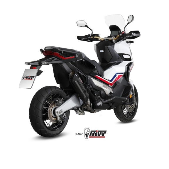 Terminale Scarico Mivv Suono Inox Nero per Honda X-ADV 750 dal 2017 al 2023